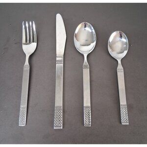 Danika Stainless Steel Flatware by MSI Japan 4 pc VTG 1960s Celtic Knot MCM GUC